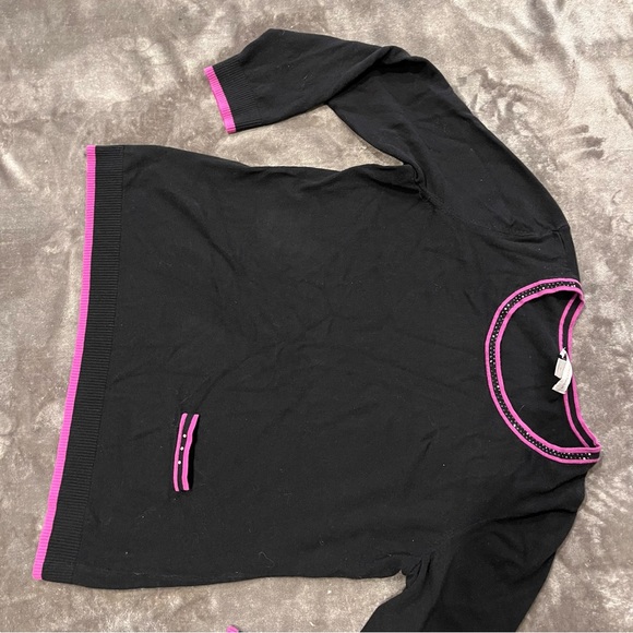 Vintage Y2K Sweater Rhinestone Beaded Sweater Purple Black Sweater Fall Winter - Picture 2 of 10